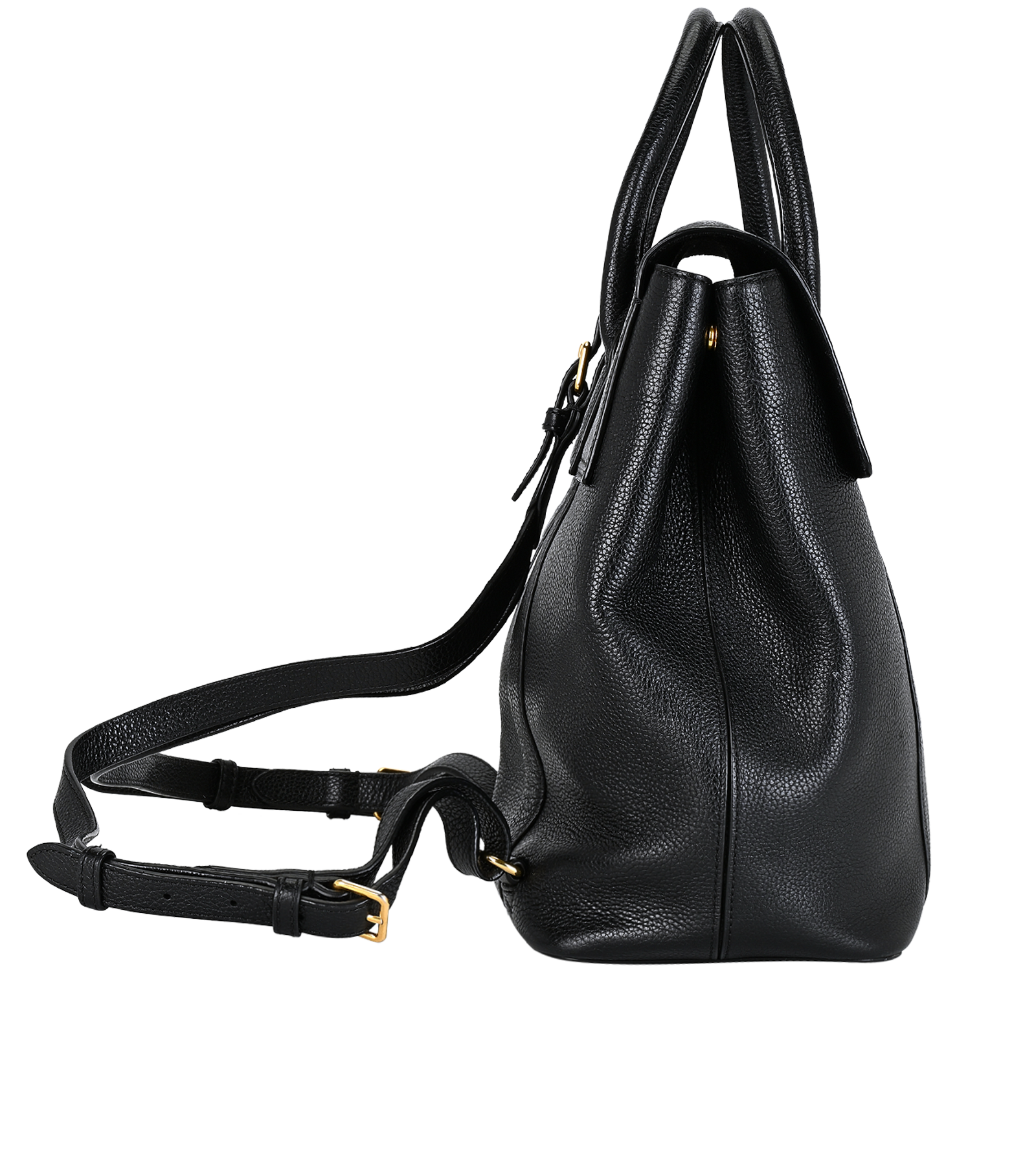 Bayswater Backpack, &pound;380, Handbags, Black, Leather, Side view